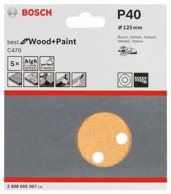 Bosch Slipepapir eksentersliper ø150 Wood and Paint 5pk.
